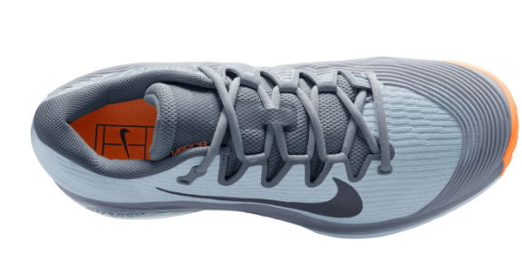 Nike Men's Vapor 12 Clay Court Tennis Shoes | Ashen Slate / Obsidian / Lt Armory Blue | Slate Rally