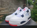 Air Jordan 4 Retro White-Red Sneakers | Scarlet Margin