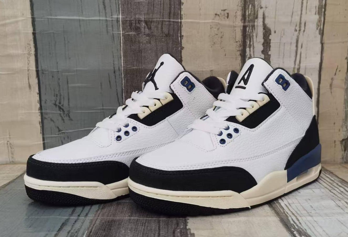 Air Jordan 3 Retro White-Grey-Blue Men's | Skyline Interlude